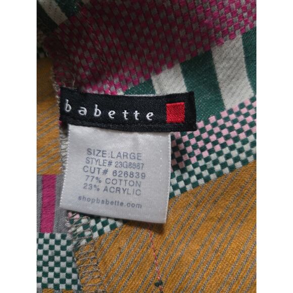 Womens Babette San Francisco Vest Snap-Button Pockets Size LARGE Clean Stripes - Picture 13 of 14